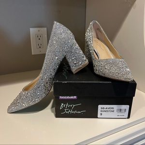 Betsey Johnson Averi Rhinestone Block Heel